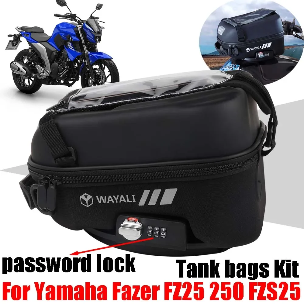 YAMAHA Fazer FZ25 Fazer 250 FZS25 FZS 25 용 액세서리 탱크 가방, 수하물 보관 가방, 탱크락 배낭 전화 내비게이션 가방