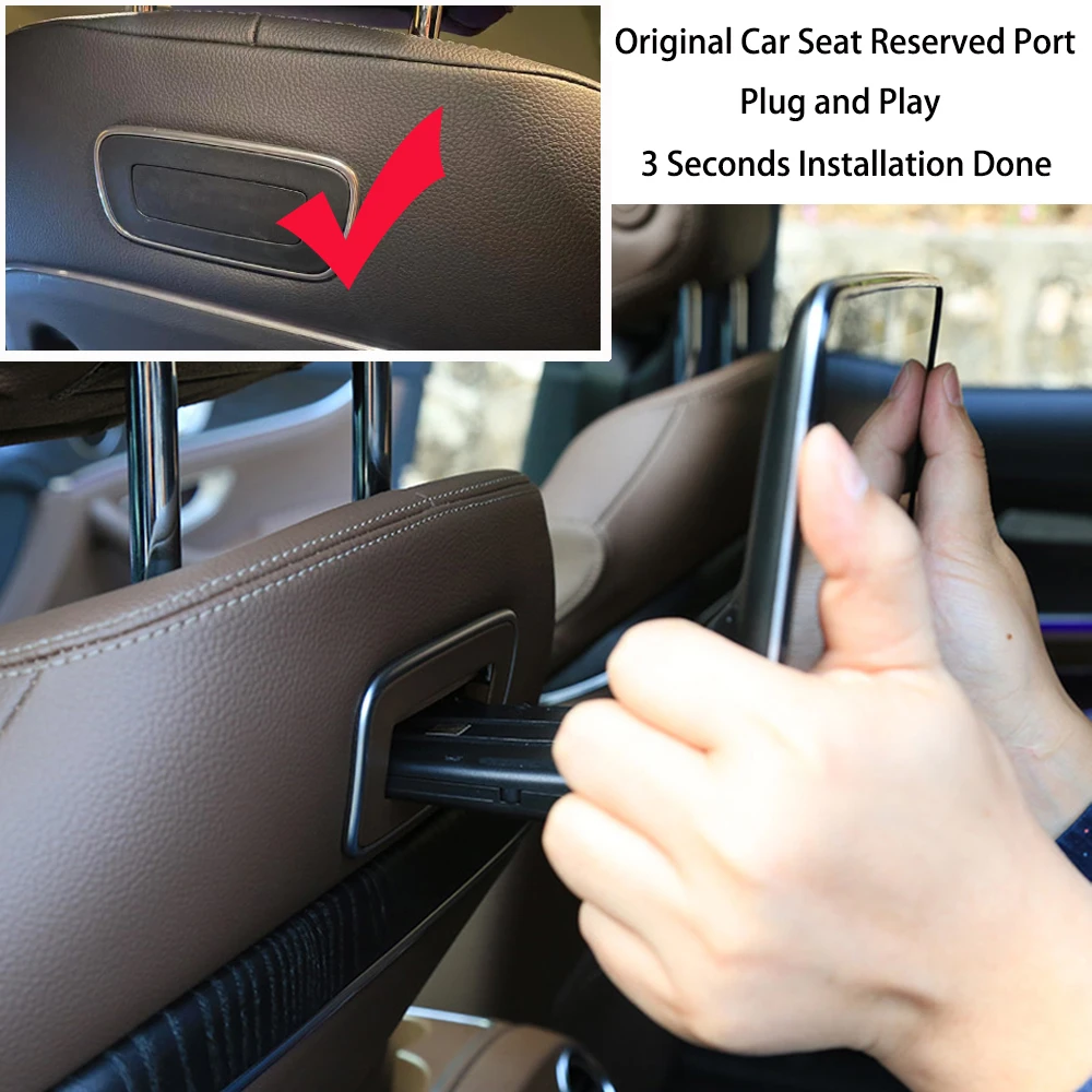 

Rear Entertainment System For Mercedes-Benz GLS GLE V-Class Back Seat With jack Bluetooth Wifi Android 12 Car Headrest Monitor