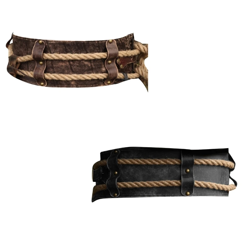 

Vintage Knight Belt Keltic PU Waistband Unisex Cosplay Costume Wide WaistBelt