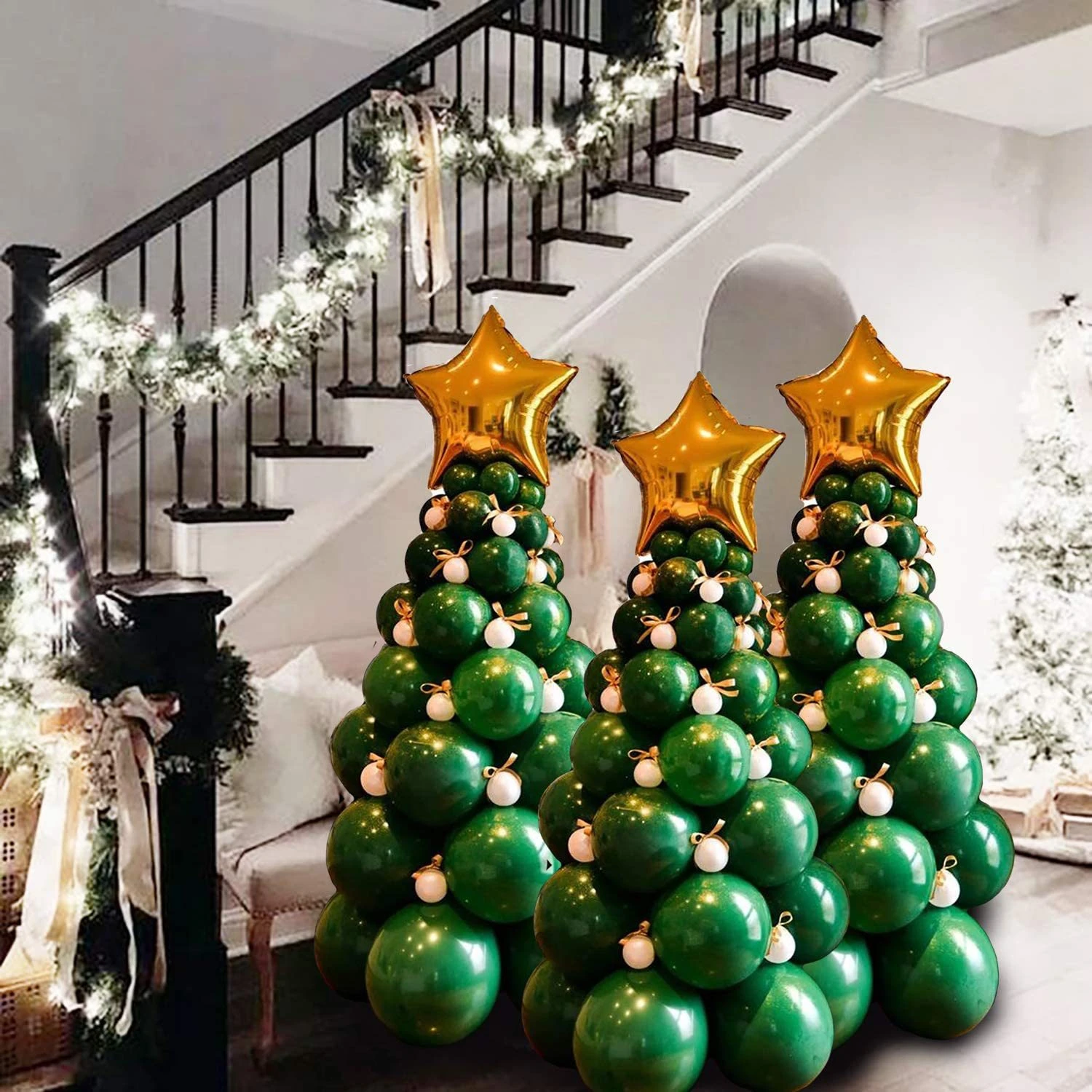 Decoración de Navidad, juego de globos de árbol de Navidad verde, decoración  de fiesta de Navidad para el hogar, Mini árbol de Navidad DIY, decoración  del hogar de Año Nuevo 2023| | - AliExpress