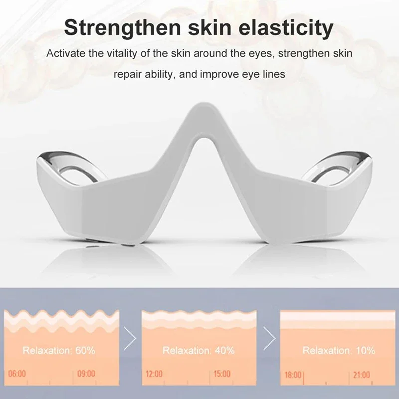3D Red Light EMS Eye Massager Eyecare Glasses Dark Circles Puffiness Wrinkles Reduction Eye Fatigue Relaxing Beauty Care Device