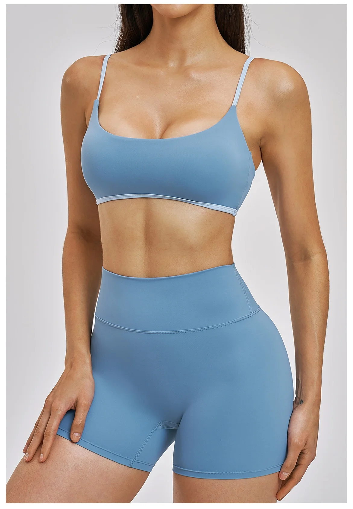 Women Sports Bra False Two-piece Push-up Shockproof Running Bra_voghion.com