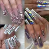 12 Grid Diamond Jewelry Set Nail Jewelry Decorations Shiny Rhinestone Nail Stickers for DIY Nail Art Accessories 3