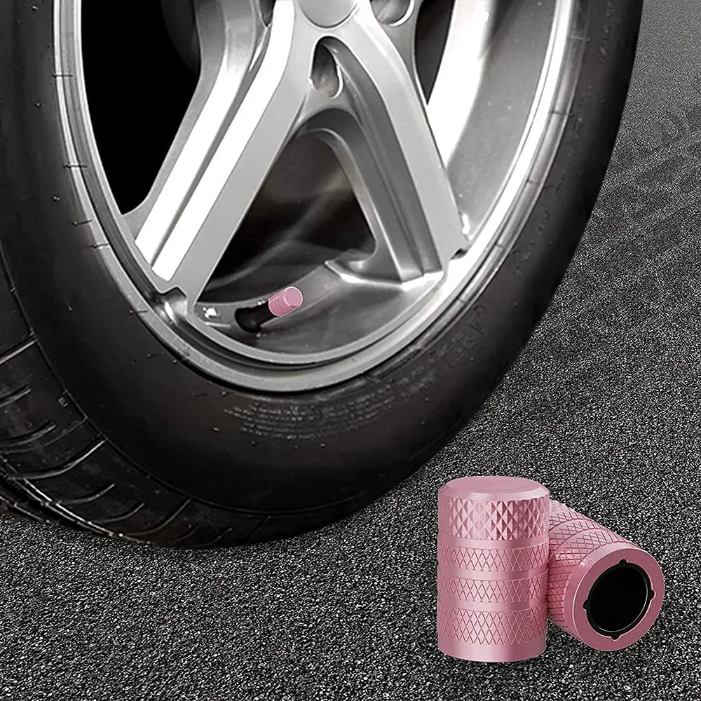 Premium Aluminum Tire Valve Stem Caps - Set of 4 - Corrosion Resistant Covers