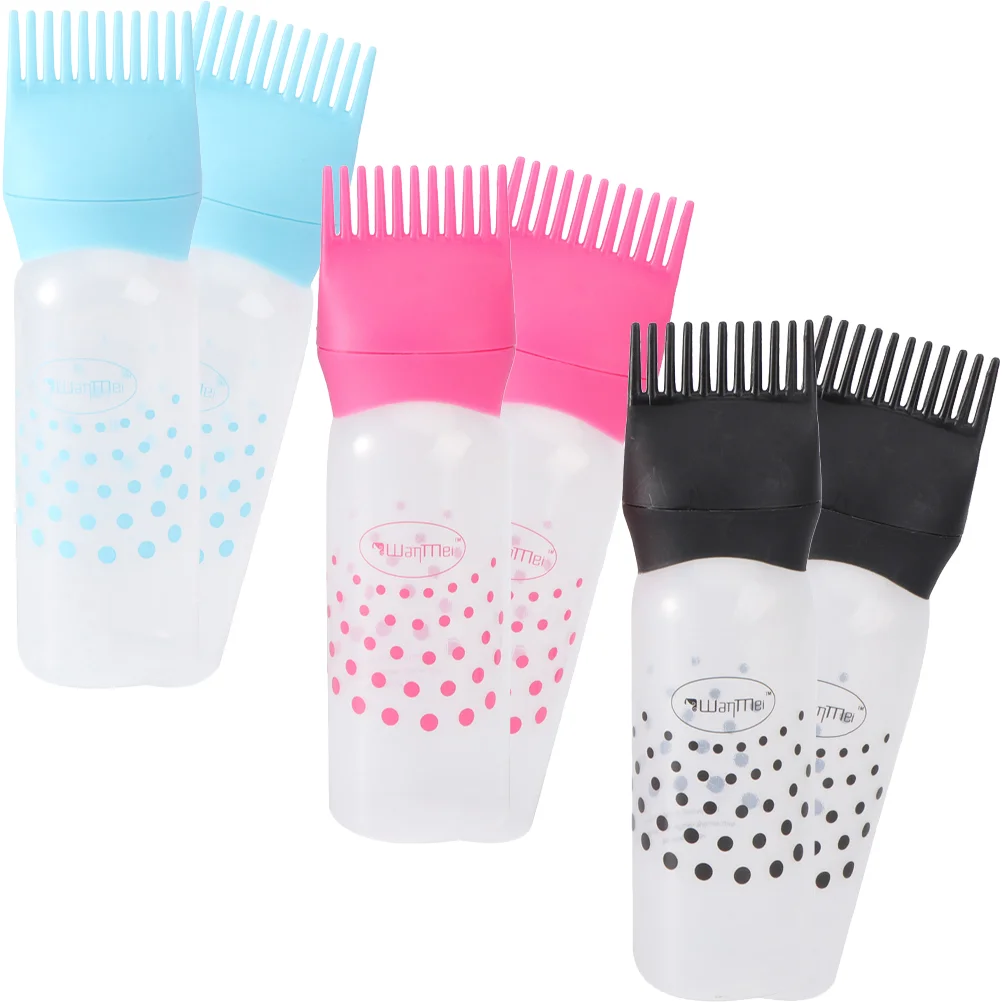 

6Pcs Root Comb Squeeze Applicator Bottles Salon Hair Cleansing Bottle for Home