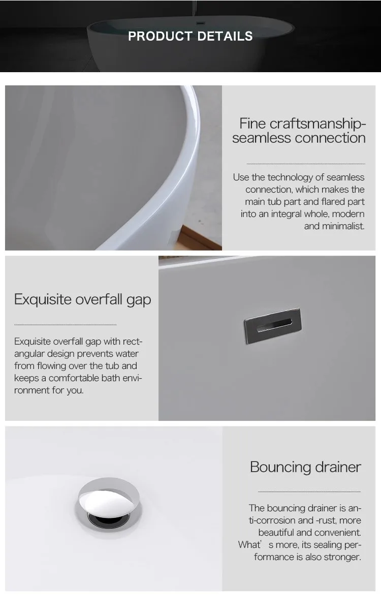 Supplier Hot Sale New Product Factory Price Freestanding Spa Bath Tubs