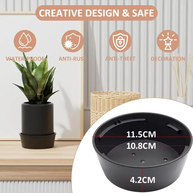 Hidden Key Box with Combination Lock Hidden Safe Small Storage Lockable Box with Code Outdoor Secret Items for Decor Flowerpot 4