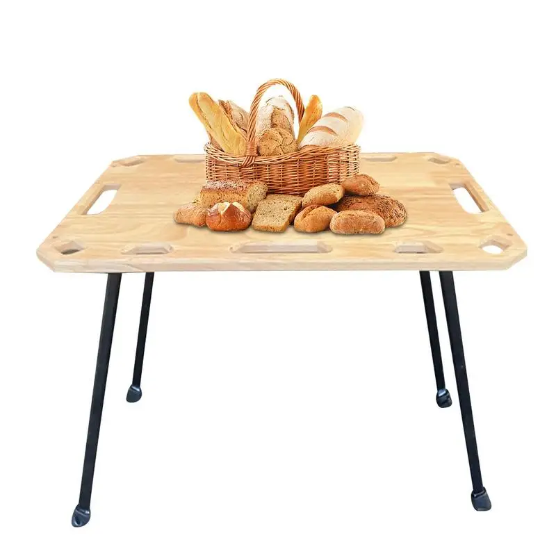 

Портативный стол для кемпинга, деревянный портативный резной стол с отверстиями, стол для кемпинга, посуда, столы для активного отдыха, пикника, балкона