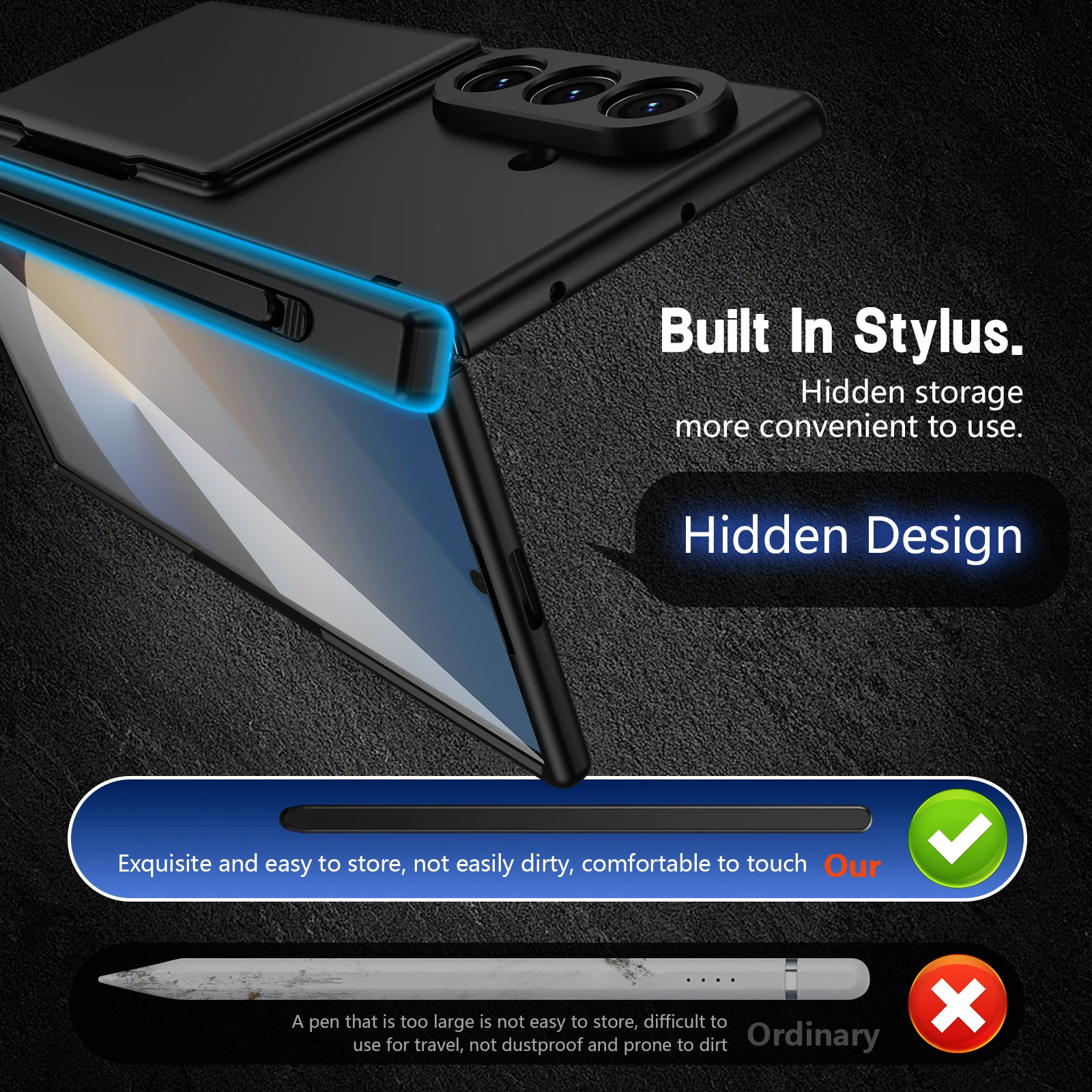 Premium Protective Wallet Case with Kickstand, Pen Slot & Glass Screen Protector