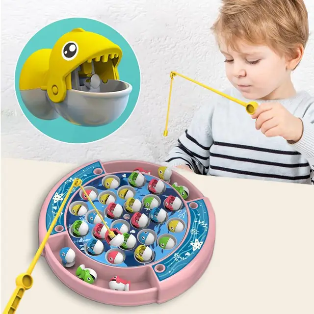 Fishing Games For Kids 3-5 Toy Fishing Pole Musical Fish Toys For Kids  Musical Board Game Includes 24 Fish And 4 Fishing Poles - AliExpress