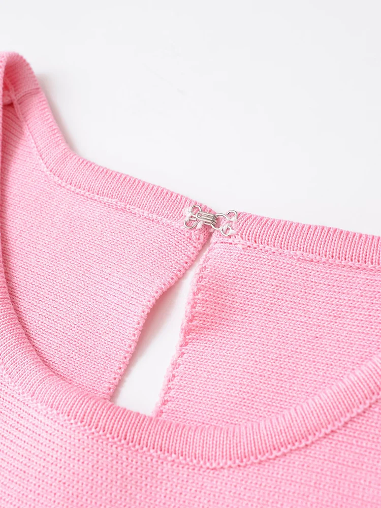 TFMLN Elegant Women's Round Neck Sleeveless Knit Vest  Sweet Bowknot Decoration Ruffled Hem Pullover Tops Fashion Summer New