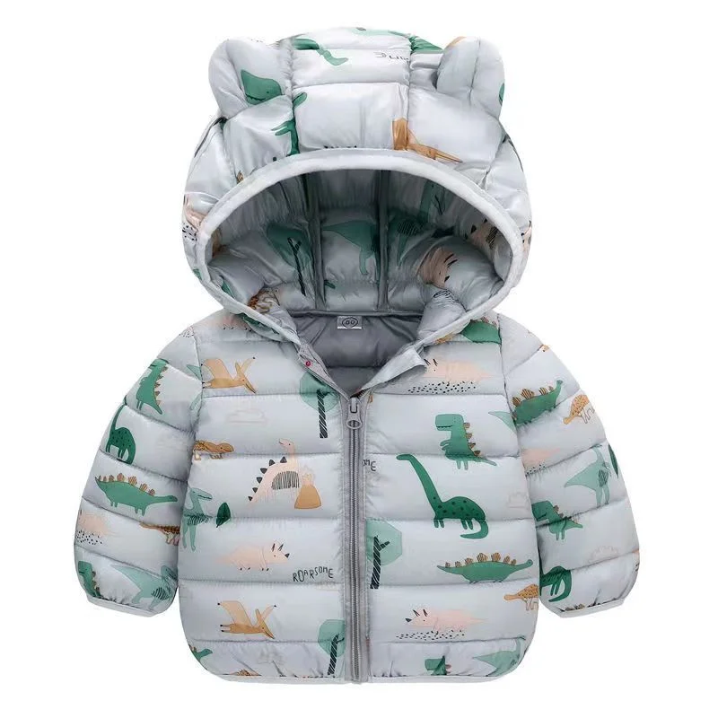 Kids Down Clothes Coats Baby Warm Hooded Down Jackets Girls Boys Cartoon Outerwear Children Fashion Overcoat Cute Top 1-5Y