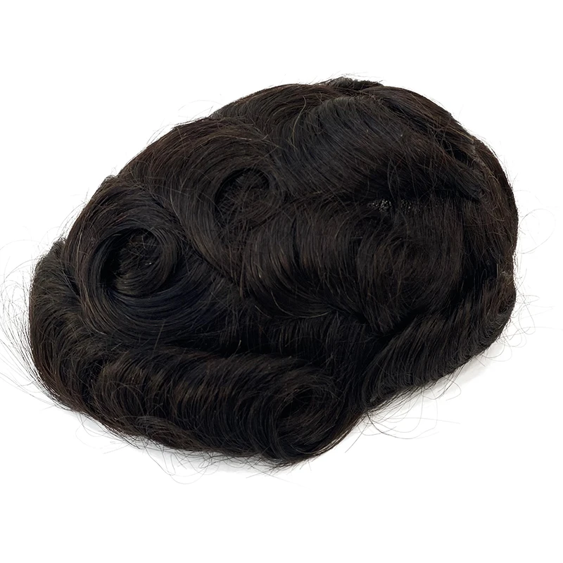 Male Prosthetic Hair Swiss Lace & PU Men Toupee Human Hair 100% Real Human Hair Wigs Breathable Hair Replacement Natural Grey