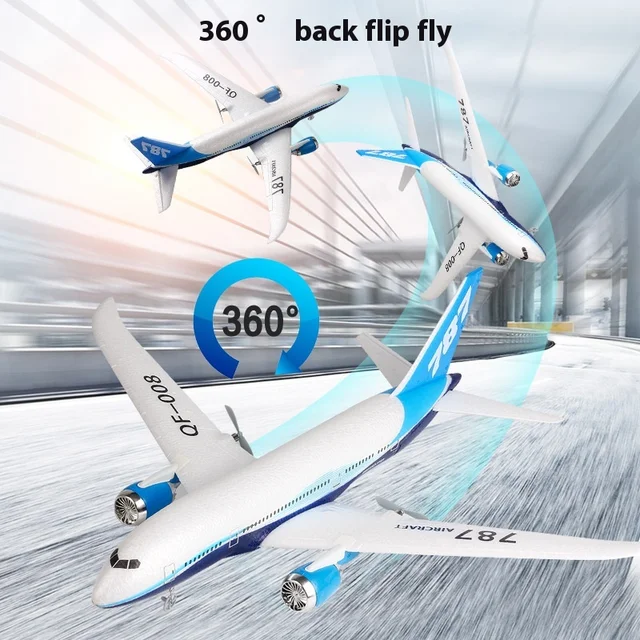 Three-Channel Boeing 787 Remote Control Foam Airplane Fixed Wing Model Teaching Aircraft Qf008 Glider Passenger Aircraft 3