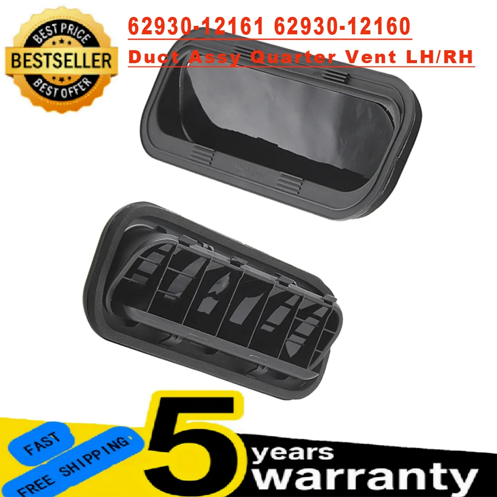 Black Duct Assy Quarter Vent LH/RH 62930-12161 62930-12160 For Toyota For Lexus 450H GS300 IS300 LS430 GS350 GS430 GS460 CT200H