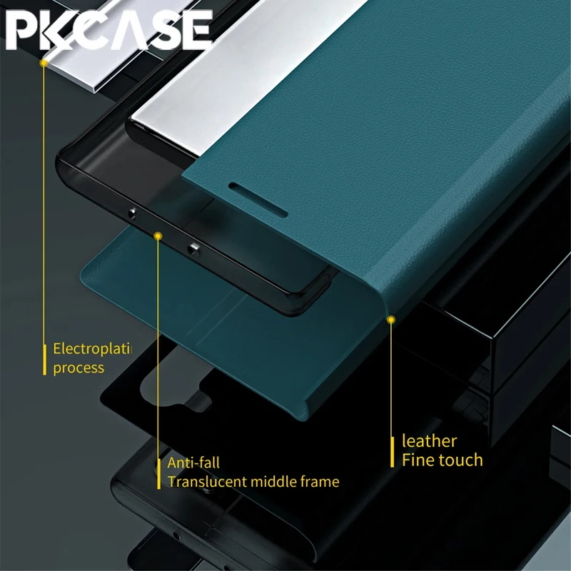 PKCASE Magnetic Flip Leather Phone Case with Bracket Cover