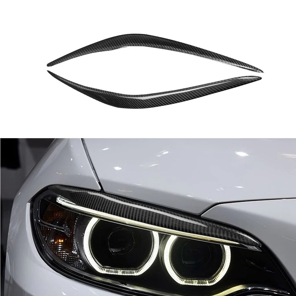 

Carbon Fiber Car Headlights Eyebrow Eyelids Trim Cover For BMW F87 M2 F22 F23 218i 220i 228i M235i M240i M Sport Coupe 2014-2019