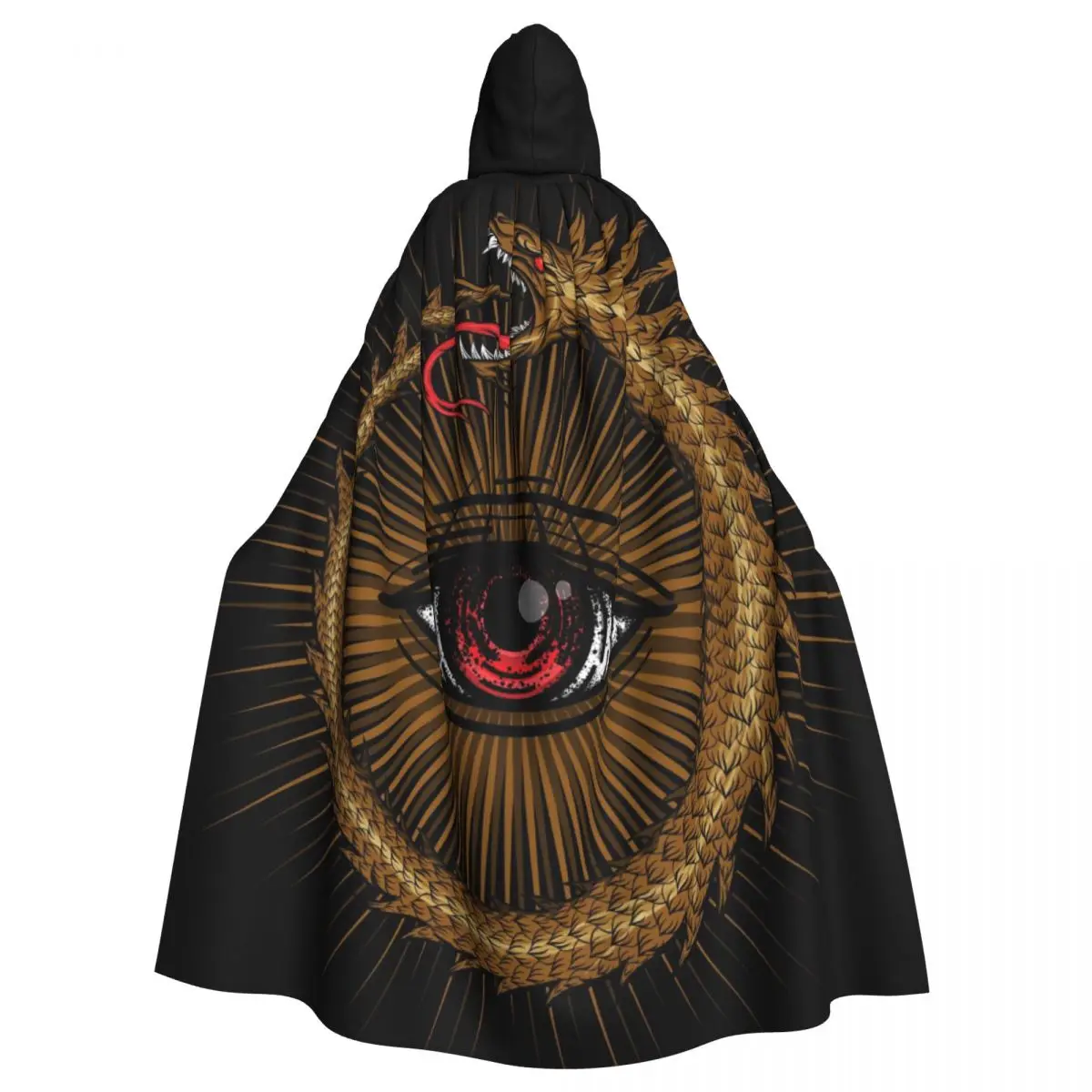 

Egyptian Symbol Uroboros Hooded Cloak Polyester Unisex Witch Cape Costume Accessory