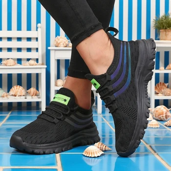 أحذية رياضية نسائية بسيطة ومسامية ومريحة وكلاسيكية خفيفة الوزن للمشي في الهواء الطلق للتدريب على التنس والجري 4