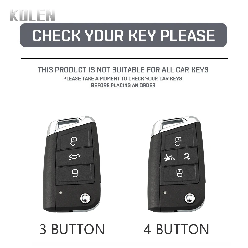 Carbon Fiber Car Key Case Cover - 3-4 Button Design