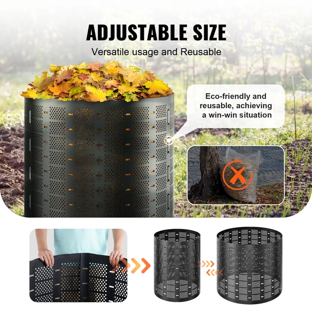 SucceBuy Compost Bin 220Gal Outdoor Expandable Compost Easy to Setup & Large Capacity Composting Bin Fast Creation Fertile Soil