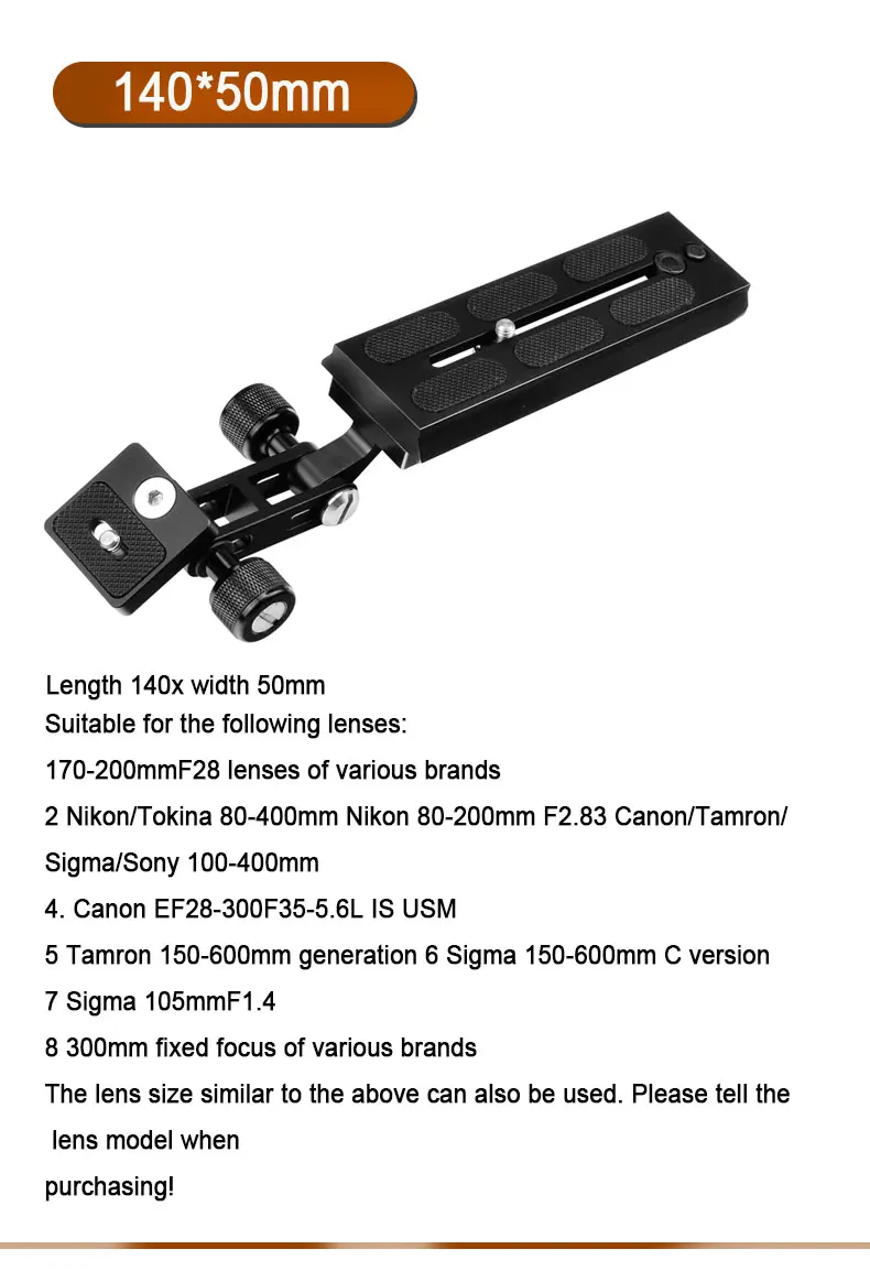 Description Picture 3 of itemCamera Long Plate Professional Camera Telephoto Lens Support Bracket Tripod Fluid Head Mount Adapter For Manfrotto Standard