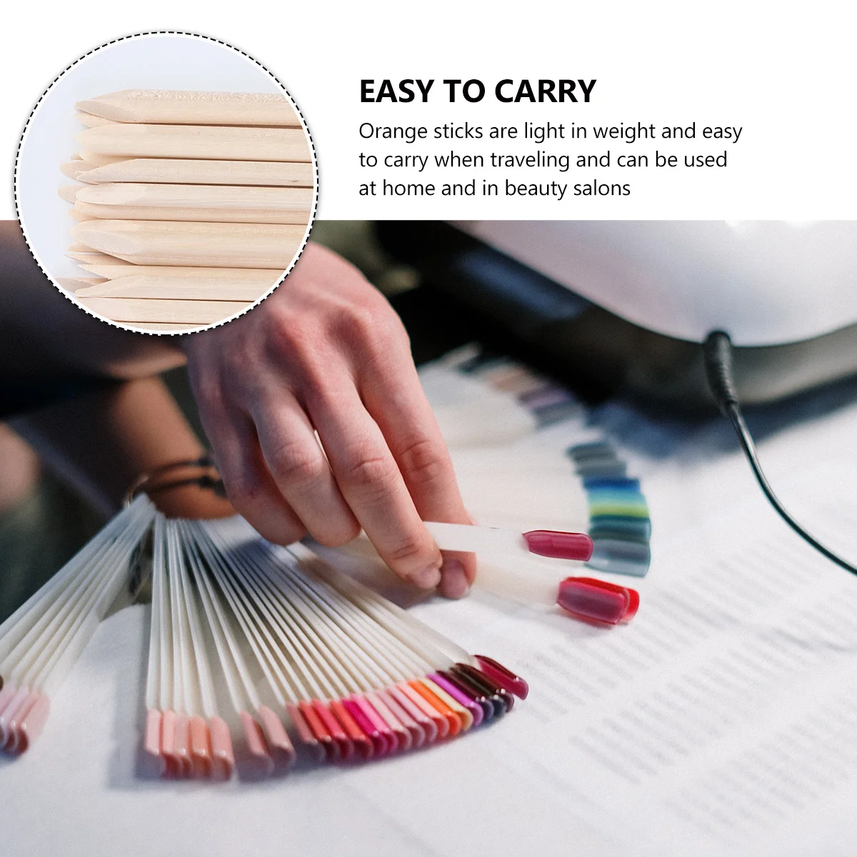 50 Pcs Cuticle Remover Tool Pusher Trimmer Nail Polish Polishers Stick Bamboo