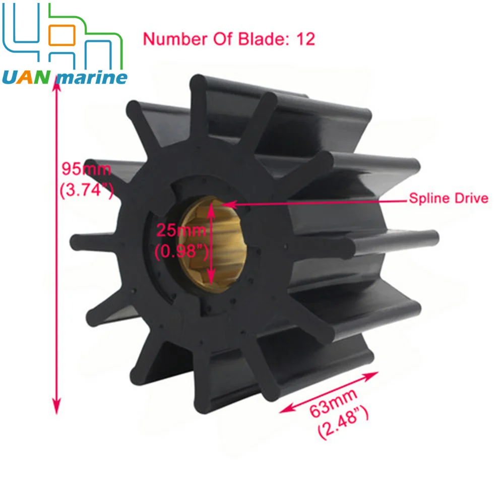 17935-0001 Marine Flexible Water Pump Impeller For Jabsco 17935-0003 Sierra 18-3275 CEF 500135  875660 7054