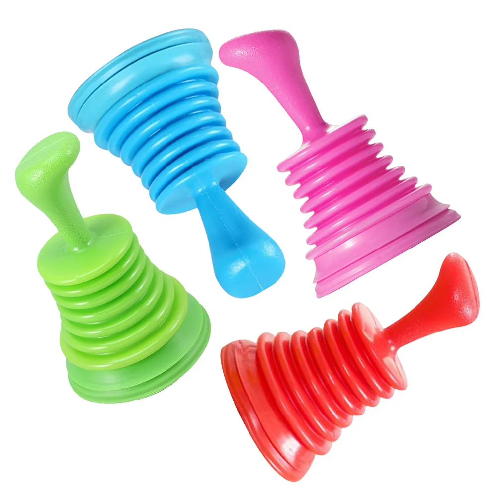 

Sink and Drain Toilet Plunger: Heavy Duty Suction Cup Toilet Plunger 4Pcs Bathroom Toilet Sewer Pipe Cleaner for Clogged Toilet