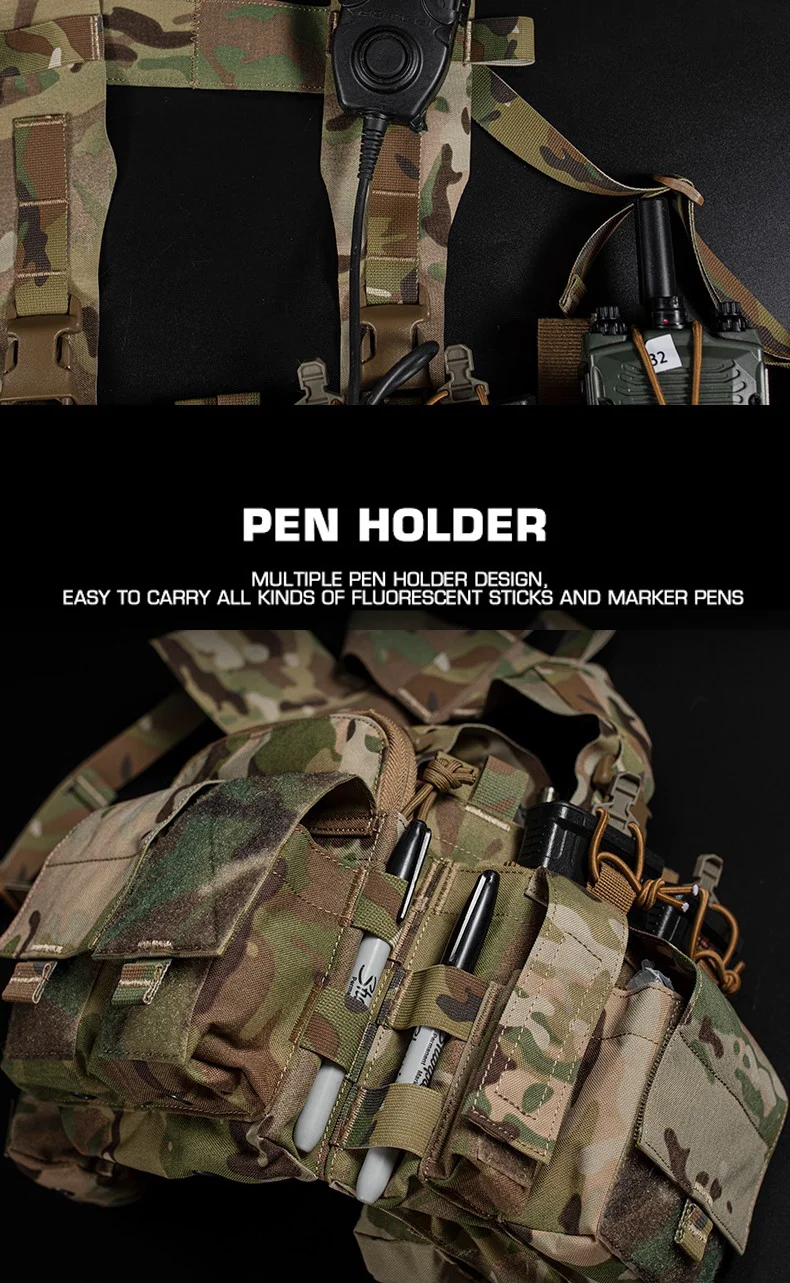 Emerson UW IV Chest Rig GP Pouch 556 762 MOLLE Weste Multi Pocket H Harness Schnellschalterplattform für EDC Tools Radio Mag Storage – Detail 7