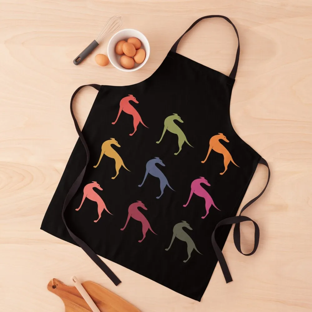 

Colourful sighthound silhouettes Apron Women's Dresses kitchen girl Waterproof Kitchen For Women Chef Uniform For Men Apron