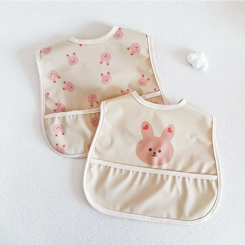 Animal Pattern Baby Feeding Bib Cartoon Bear Baby Drooling Bibs EVA Rabbit Saliva Towel Burp Apron Baby Eating Artifact