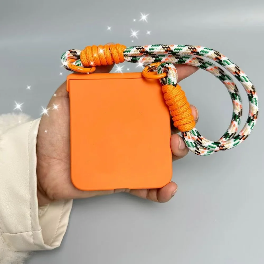 Luxury Orange-Green Lines Portable Rope Bracelet Phone Case Cover