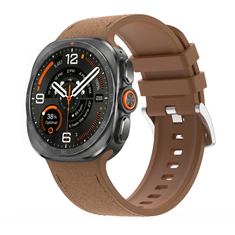 Peakform Leather+Silicone Sport Band - Premium Strap for Smartwatches