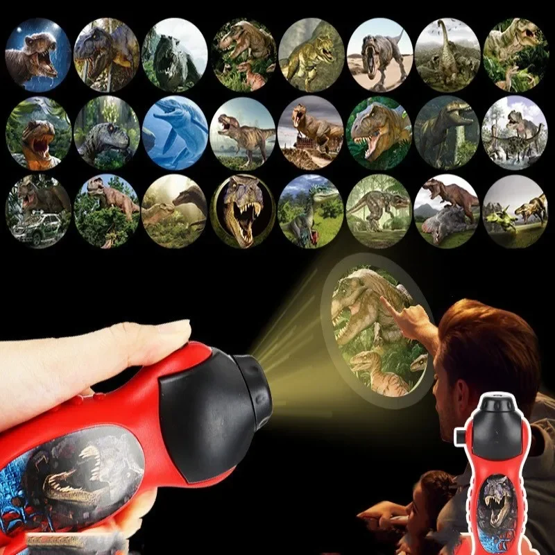 Flashlight Projector Lamp 24 Patterns Educational Toy Kids Gift dinosaur creative projector Bedtime game