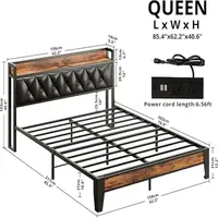 ANCTOR Bed Frames, Twin Queen CaliforniaKing Size Storage Headboard Outlets Easy Install Sturdy Stable, No Noise No Box Springs 3