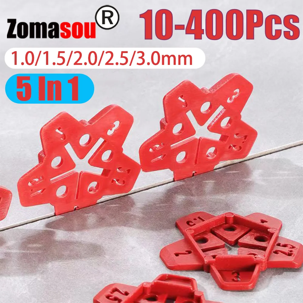 10 400Pcs 5In1 Wedge Ceramic Leveling System Professional Tile Spacers Clips Floor Wall Gap Leveling System Construction Tools