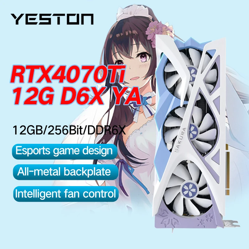 Yeston New RTX4070Ti SUPER 16G/RTX4070TI-12G Graphics Card GDDR6X NVIDIA 5NM 256Bit 16Pin Video Card placa de video PCI 4.0