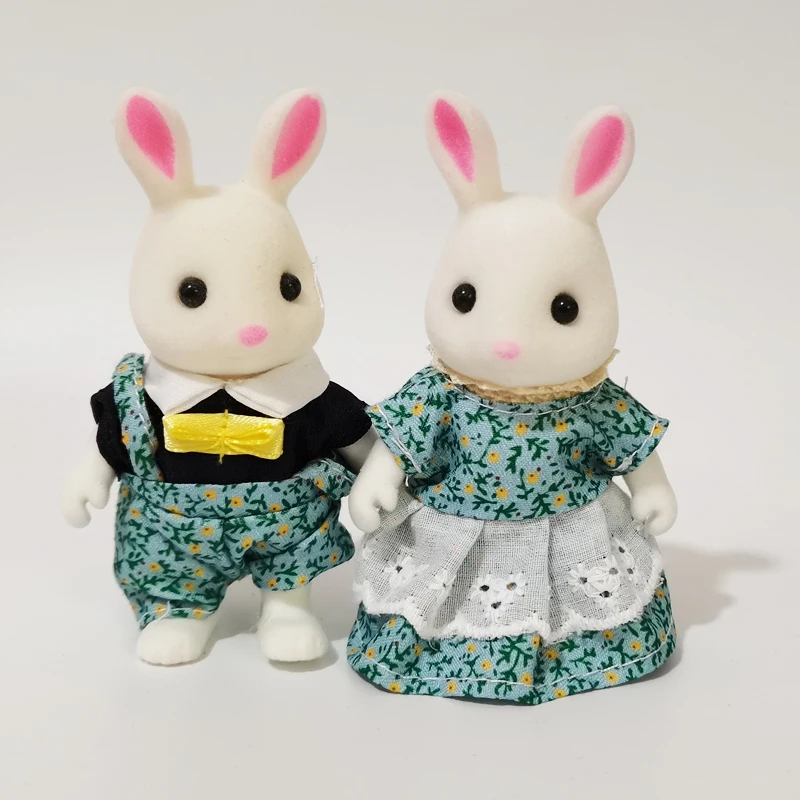 thumbnail image 1 of Familia de animales del bosque 1:12 Muebles para casa de muñecas Mini figura de oso conejo Muñecas de juguete Regalos para niños, 1 of 5