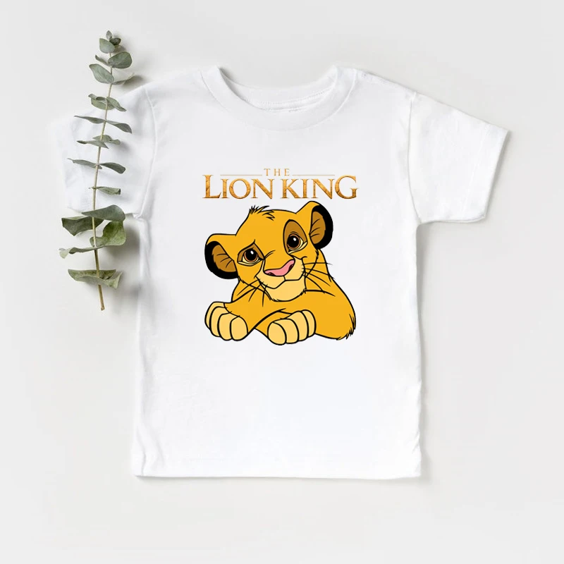 Cute Disney The Lion King Kids T-shirts Summer Black Short Sleeve Boys Girls Tee Shirt Child Cartoon Simba Harajuku Tops Clothes 5