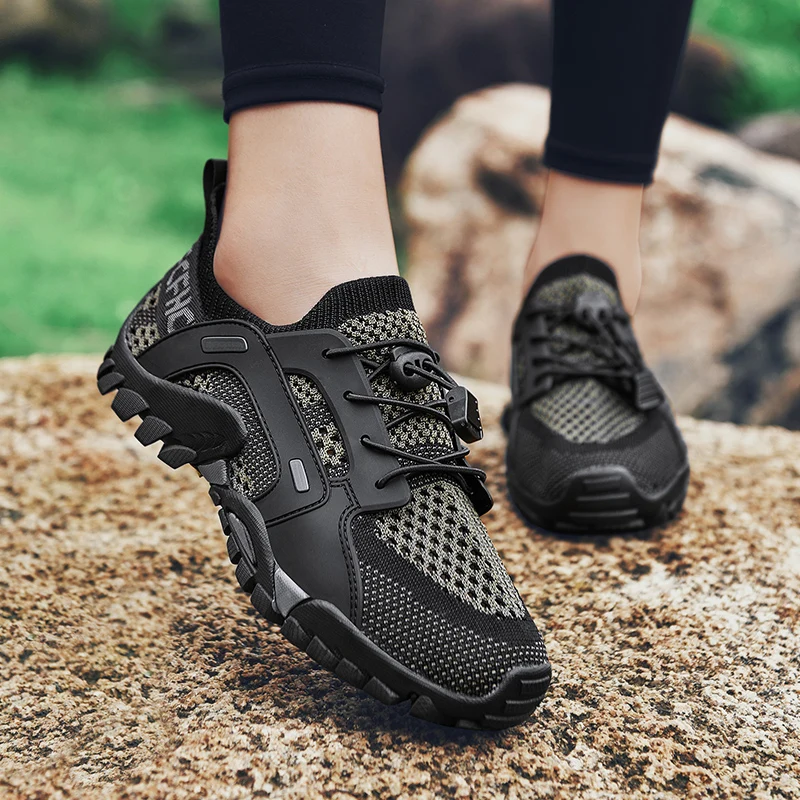 YISHEN Wading Shoes Men Hiking Shoes Mesh Breathable Aqua Shoes For Couple Quick-Drying Outdoor Climbing Sneakers Plus Size 47 4