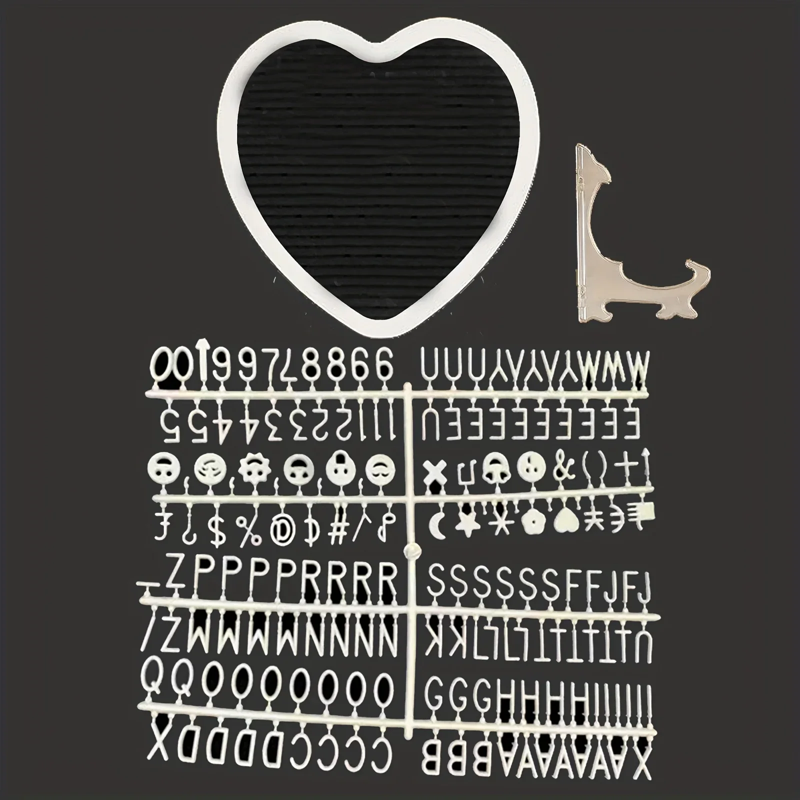 배터리 없이 사용하는 나무 하트 펠트 보드(스탠드 포함), 주방, 파티, 결혼식 및 베이비 샤워를 위한 빈티지 장식