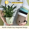 Double Layer Plastic Flower Pot Self Watering Flowerpot Small Plant Pot With Injection Port Home Office Decor Planting Supplies 1