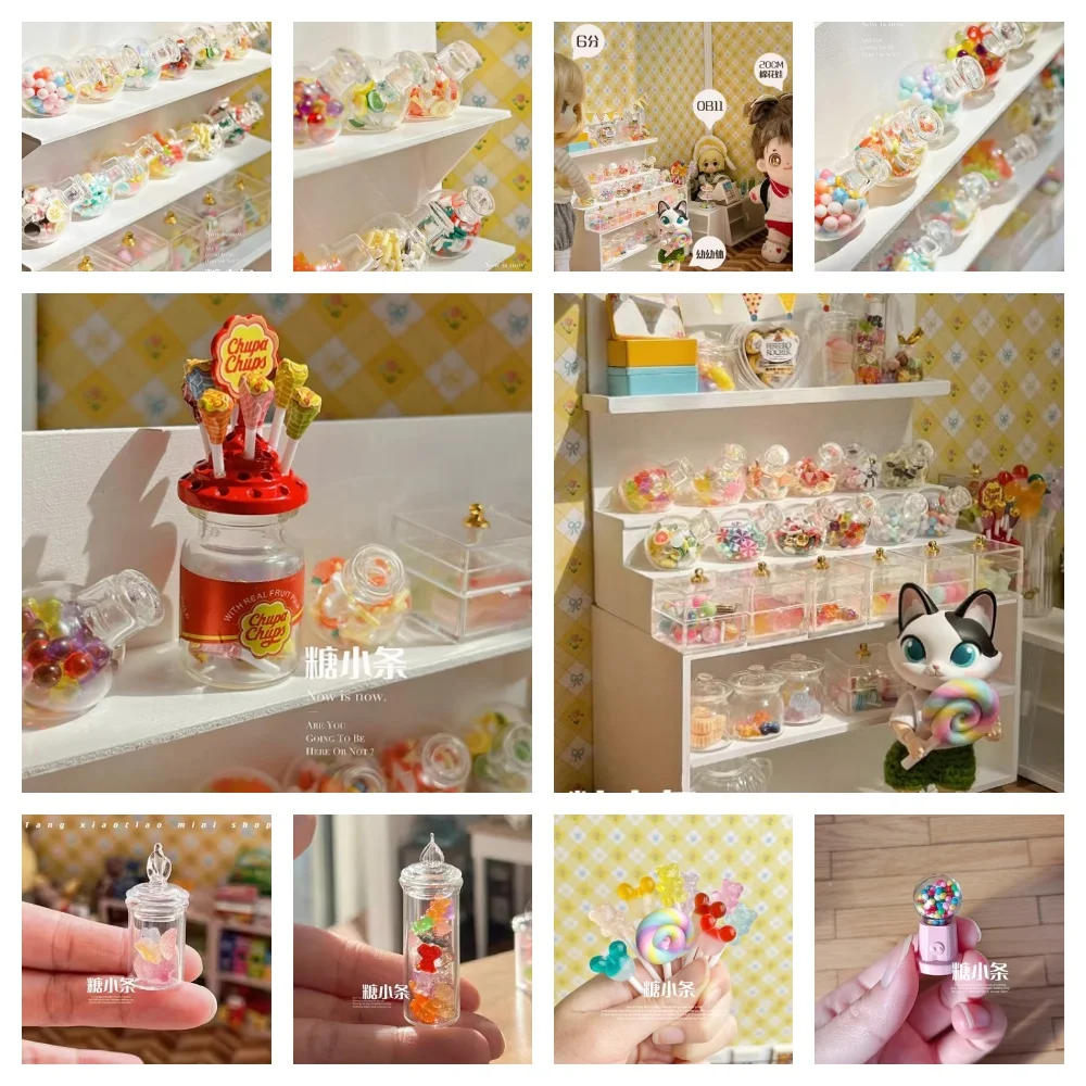 2pcs Miniature Snack Clay Candy Lollipop Banana Lemon Candy Model Food Toy Decoration Doll House Diy Candy Store Accessories Bjd supermarket candy shelf convenience store bulk food display rack multi layer shelves scattered called snack display cabinet