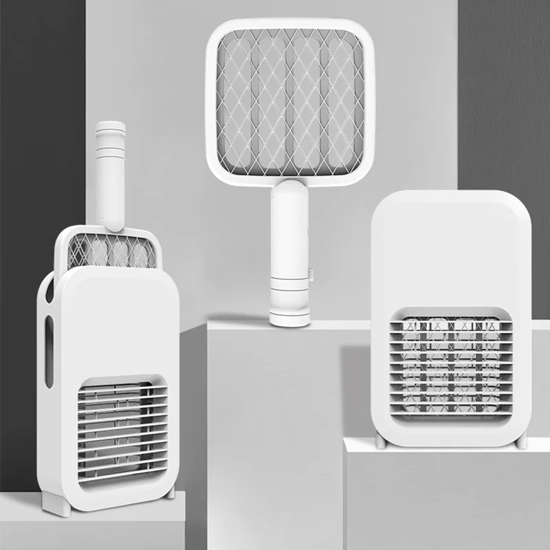 2 In 1 Mosquito Killer Racket Usb Ricaricabile Fly Zapper Swatter Lampada Elettrica Repellente Per Zanzare
