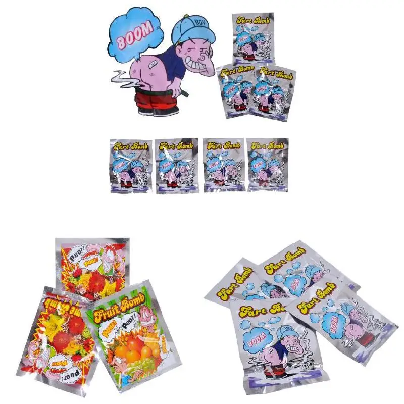 10PCS New Funny Shock Toys Explosion Smelly Package The Whole People Toy Stink Fart Packages Odor