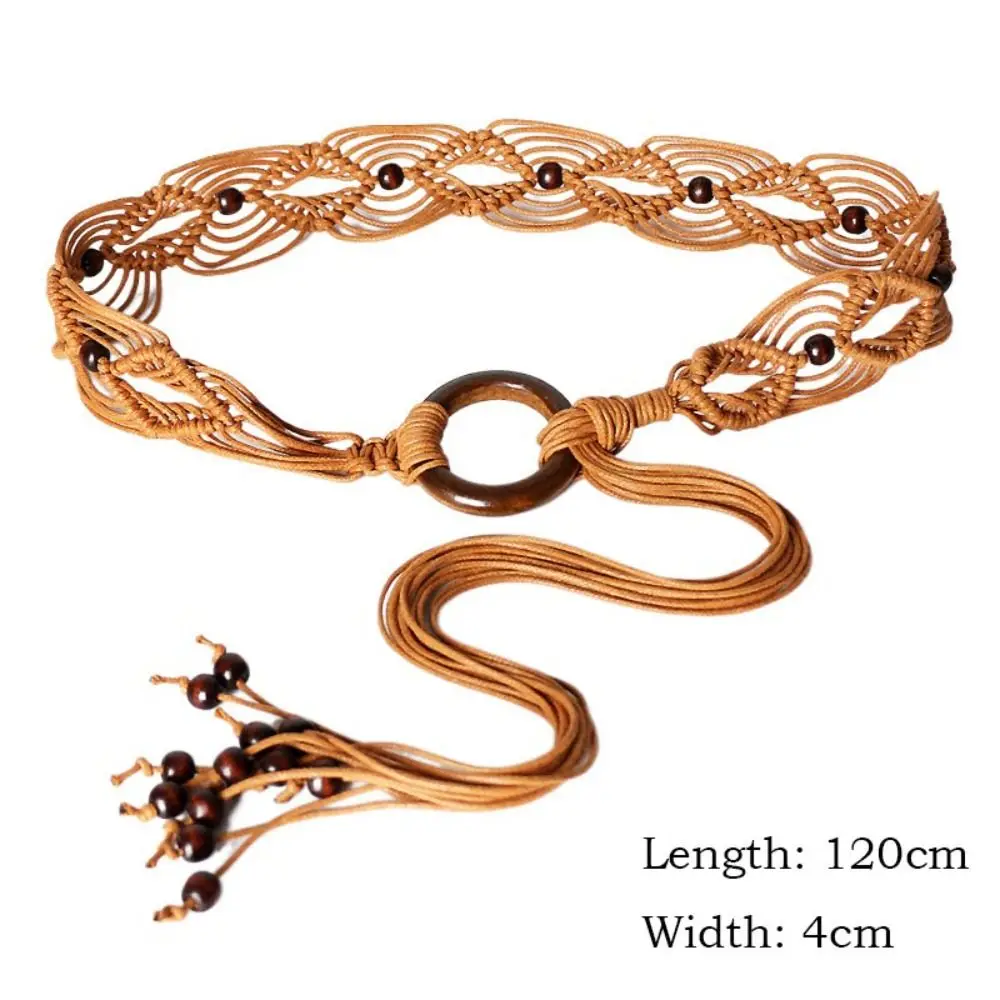 Braided Cotton Belt for Women Bohemia Style Adjustable