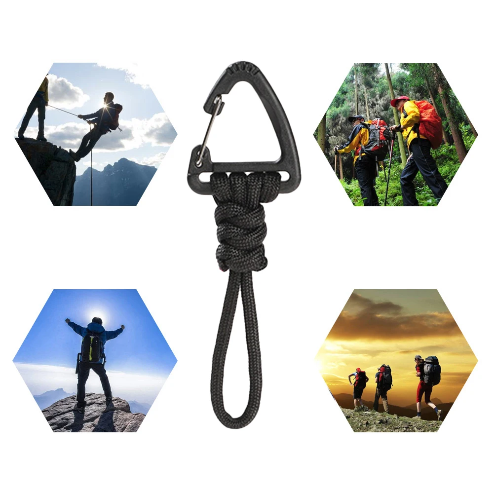 Paracord Planet Black Plastic Triangle Carabiner Clips 