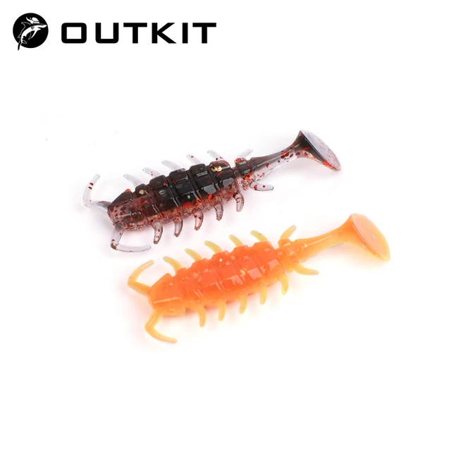 OUTKIT 10Pcs/lot Wobblers Rockfishing beetle Lures Rubber Baits 3.5cm 1.1g  Fishing Soft Worm