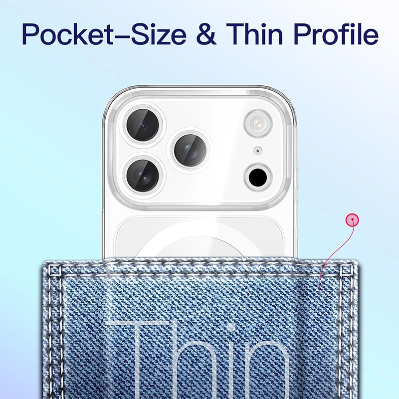 Luxury Transparent Non-Yellowing Clear Phone Case with Hard PC Bumper